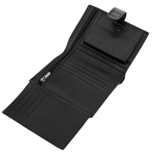 WINGS Męski portfel ze skóry naturalnej zapinany Black