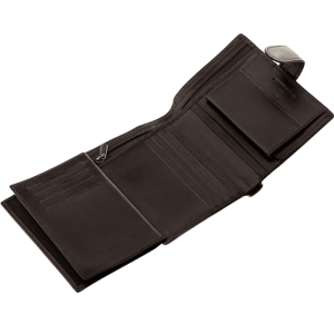 WINGS Męski portfel ze skóry naturalnej zapinany Brown