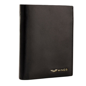 WINGS Męski portfel ze skóry naturalnej Black
