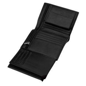 WINGS Męski portfel ze skóry naturalnej Black