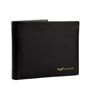 WINGS Męski portfel ze skóry naturalnej Black