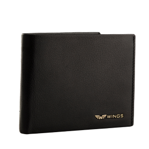 WINGS Męski portfel ze skóry naturalnej Black
