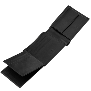 WINGS Męski portfel ze skóry naturalnej Black