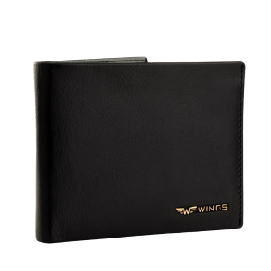 WINGS Męski portfel ze skóry naturalnej Black