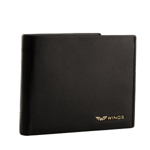 WINGS Męski portfel ze skóry naturalnej Black