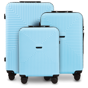 Komplet 3 walizek WINGS PC ECO JACKDAW LIGHT BLUE