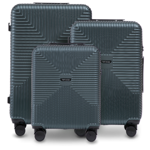 Komplet 3 walizek WINGS PC ECO JACKDAW DARK GREEN