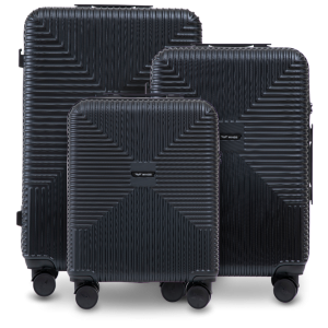 Komplet 3 walizek WINGS PC ECO JACKDAW BLACK