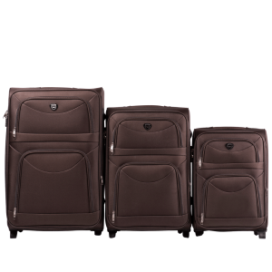 6802(2) LARK, Zestaw 3 walizek Codura 1200D (L,M,S) Wings,  COFFEE
