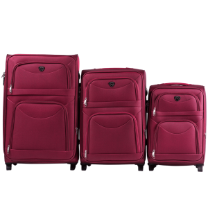 6802(2) LARK, Zestaw 3 walizek Codura 1200D (L,M,S) Wings, DOUBLE RED