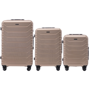 Zestaw 3 walizek Wings CRAKE POLICARBON 100% CHAMPAGNE