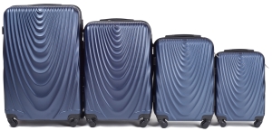 304 FALCON, Zestaw 4 walizek z poszerzeniem ABS+ (L,M,S,XS) Wings, , Blue