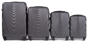 304 FALCON, Zestaw 4 walizek z poszerzeniem ABS+ (L,M,S,XS) Wings,  Dark Grey