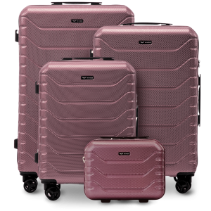 Zestaw 4 walizek Wings CRAKE S/M/L + Kuferek ROSE GOLD