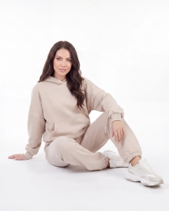 Komplet dresowy WINGS UNLEASH damski oversize bawełna BEIGE
