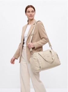 Torba sportowa WINGS SOLENNE z kieszenią na buty i pasem na walizkę BEIGE