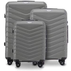 Zestaw 3 walizek Wings PHOENIX 2.0 polipropylen DARK GREY
