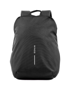 Plecak szkolny WINGS 24L poszerzany na laptop 15,6 cala do szkoły i uczelni BLACK