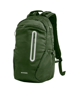 Plecak szkolny WINGS 24L laptop 15,6 cala z odblaskami i organizerem A4 GREEN