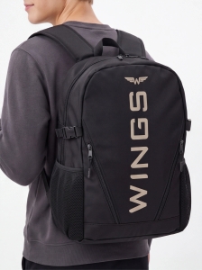 Plecak szkolny WINGS młodzieżowy 23L laptop 17 cali z kieszeniami bocznymi BLACK