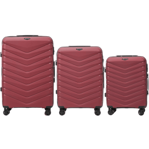 Zestaw 3 walizek Wings PHOENIX 2.0 polipropylen BURGUNDY