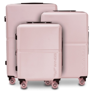 Zestaw 3 walizek Wings PC MAGPIE ROSE GOLD kauczukowe kółka